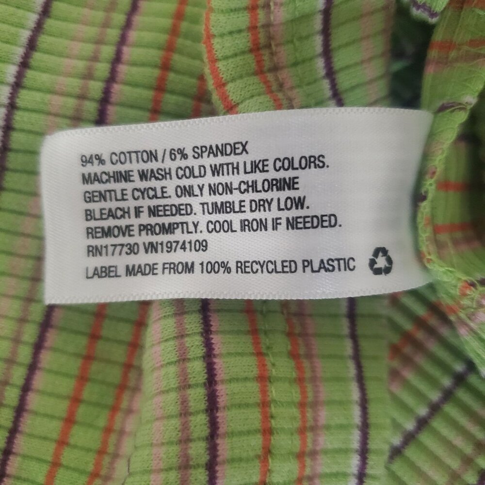 Wild Fable womens‎ mini dress Green color Size medium Stretch striped sleeveless - Picture 11 of 11